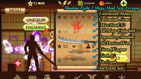 shadow fight 2 mega mod|Shadow Fight 2 2.34.0 Menu, Unlimited coins gems, max level, .